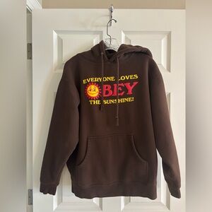 Obey Brown Hoodie - Men's Size M. Excellent condition.